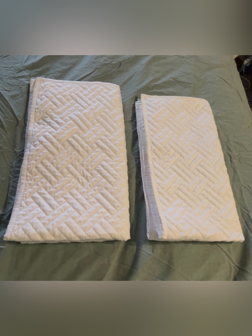 Boll & Branch King Size White Basket Weave Pillow Shams 100% Organic Cotton